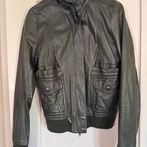 S.W.O.R.D London/ Dark Olive Green Leather Jacket/ size 42/S